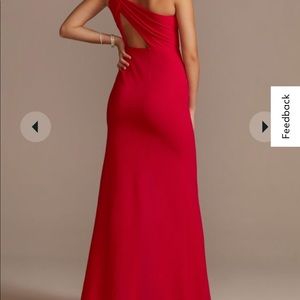 Beautiful bright red one shoulder fitted dress!